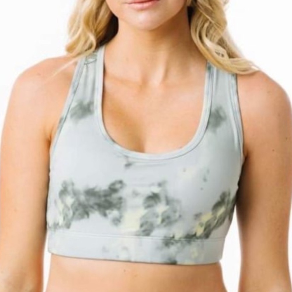 ZIYA Active Hendrix Bomber Tie Dye Lace Back Sports Bra Size L